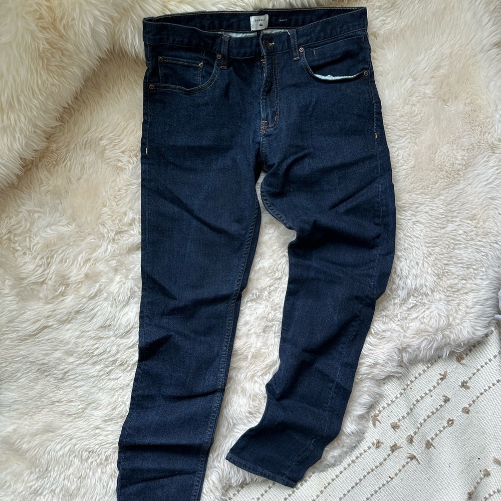Mens Quiksilver slim fit dark wash jeans size 34